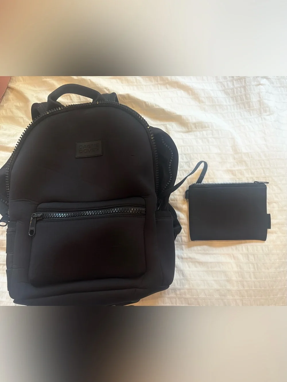 Dagne Dover Black Medium Dakota Backpack with Front Zip Pocketn